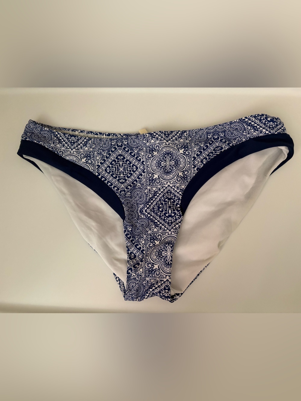 Red Camel Navy & White Patterned Bikini Bottoms Sz XL